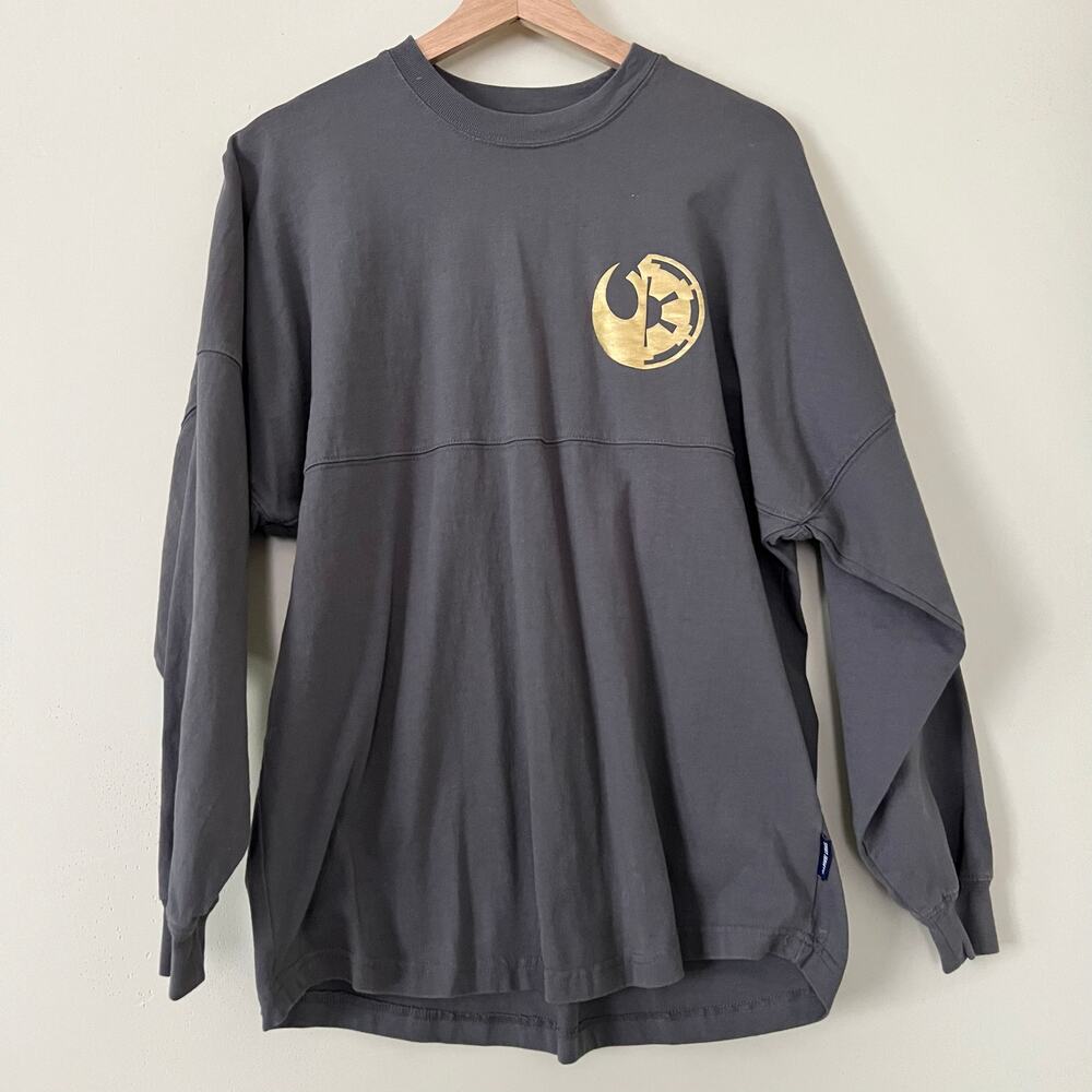 Disney Parks Spirit Jersey Galaxy’s Edge Star Wars Gray Long‎ Sleeve Tee Small